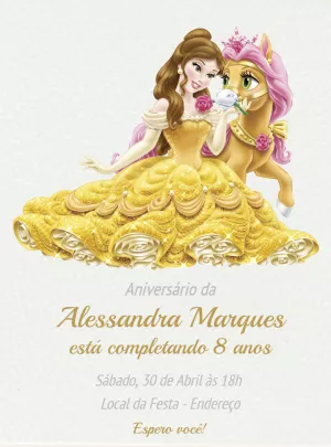 Invitación de cumpleaños Princesas – Estático – Renata Designer