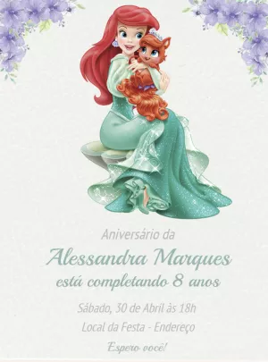 Invitación de cumpleaños La Sirenita – Estático – Renata Designer