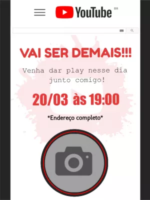 Convite Aniversário Youtuber com Foto para Editar Online