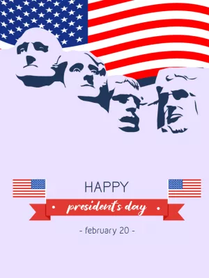 Presidents' Day Post with Mount Rushmore to Edit Online