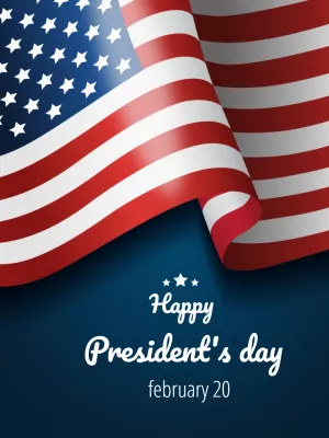 Editable President's Day Post with American Flag to Edit