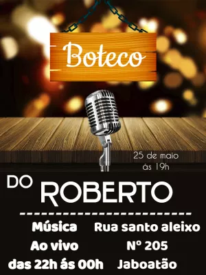 Convite de Aniversário Boteco Editável para Personalizar Online