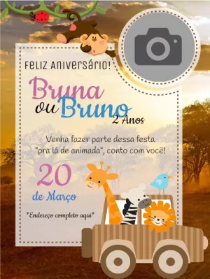 Safari Birthday Invitation – Static – Wolf Designer