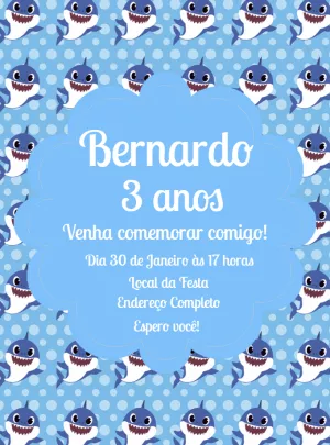 Invito di compleanno Baby Shark – Statico – Decore Arte