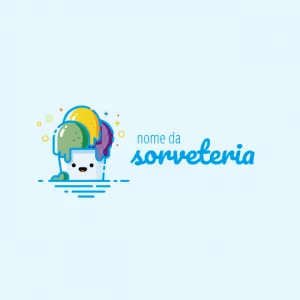 Logo Sorveteria Fofo e Ilustrado para Editar Online