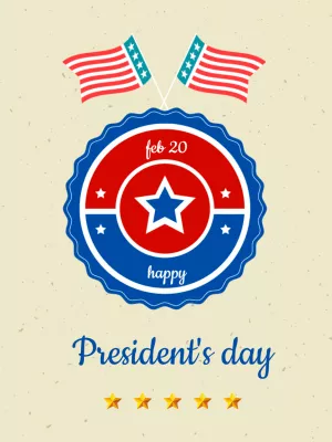 President's Day Patriotic Post to Edit Online