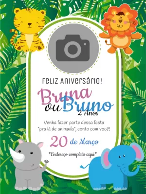 Safari Birthday Invitation – Static – Wolf Designer