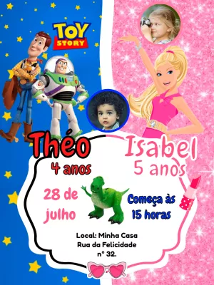 Invitación de cumpleaños Barbie – Estático – Pedro Henrique