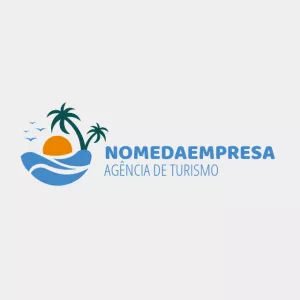 Logo Turismo com Palmeiras e Praia para Editar Online