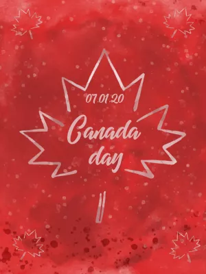 Canada Day Celebration Post with Maple Leaf to Edit Online