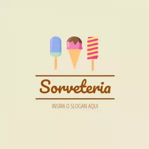Logo para Sorveteria com Ícones de Sorvete para Editar Online