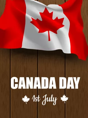 Editable Canada Day Post with Flag to Customize Online
