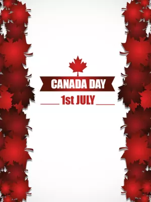 Editable Canada Day Post with Maple Leaves to Customize
