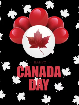 Canada Day Celebration Post with Balloons to Edit Online