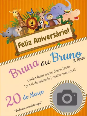 Safari Birthday Invitation – Static – Wolf Designer