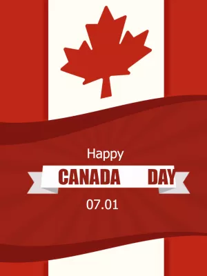 Canada Day Celebration Post with Flag Editable Online