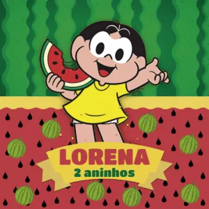Adesivo Aniversário Magali com Tema Melancia para Editar