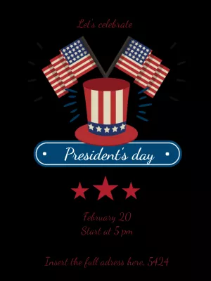 Editable President's Day Party Invitation Template