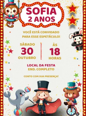 Invito di compleanno Circo – Statico – Decore Arte
