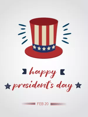 President's Day Post with Patriotic Hat to Edit Online