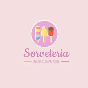 Logo para Sorveteria com Picolés Coloridos para Editar Online