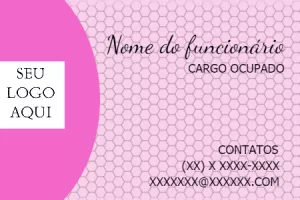 Cartão de Visita Rosa Moderno com Padrão Geométrico para Editar