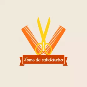 Logo para Cabeleireiro com Tesoura e Pente para Editar Online