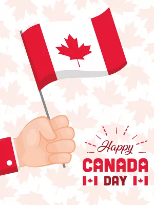 Canada Day Celebration Post with Flag to Edit Online