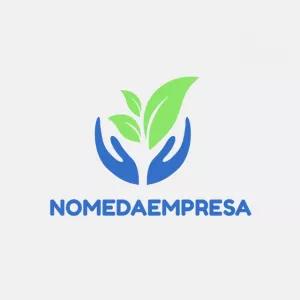 Logo Natureza com Mãos e Folhas para Editar Online