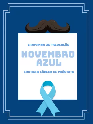 Arte Novembro Azul para Campanha de Prevenção Editável Online