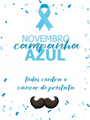 Post Novembro Azul de Conscientização para Editar Online