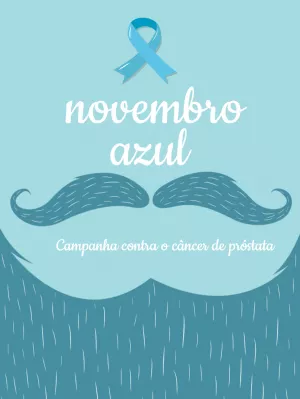 Post Novembro Azul com Bigode e Laço para Editar Online