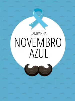 Post Campanha Novembro Azul com Bigode para Editar Online