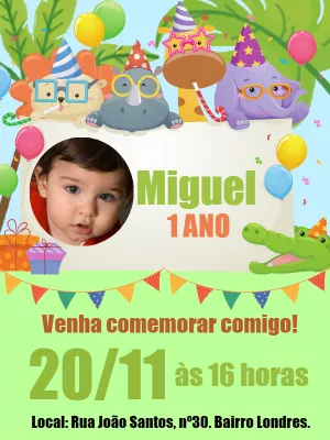 Safari Birthday Invitation – Static – Gley Leobas