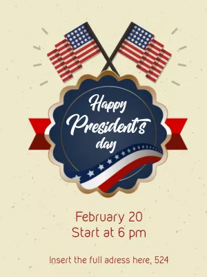 President's Day Invitation with American Flags to Edit Online