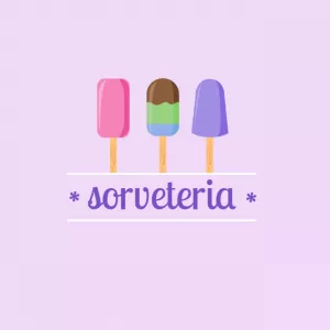 Logo para Sorveteria com Picolés Coloridos para Editar Online