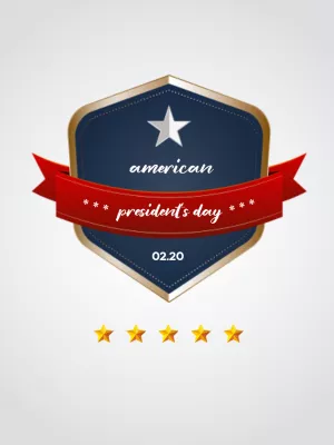 Presidents' Day Shield Post to Edit and Share Online