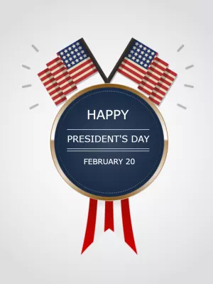 President's Day Post with Patriotic Flags to Edit Online