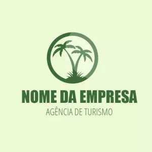 Logo de Turismo com Coqueiros para Editar Online