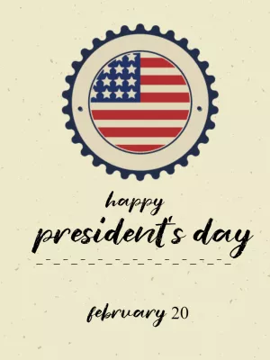 President's Day Post with Patriotic Badge to Edit Online