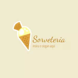 Logotipo para Sorveteria com Casquinha para Editar Online