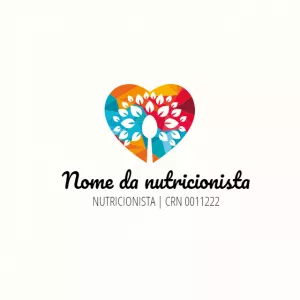 Logo Nutricionista Coração Colorido para Editar Online
