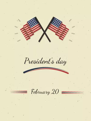 President's Day Post with Flags to Edit Online