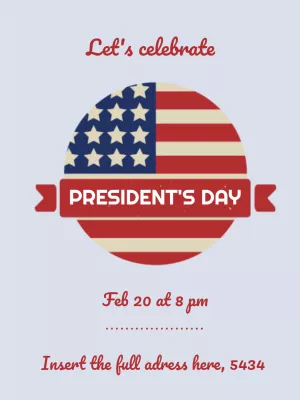 President's Day Invitation with American Flag to Edit Online