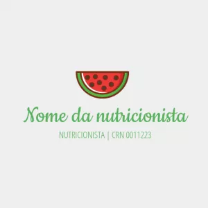 Logotipo Editável para Nutricionista com Ícone de Melancia