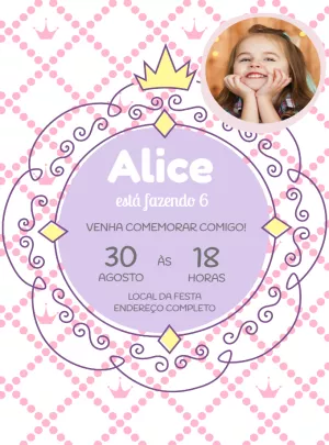Invitación de cumpleaños Princesas – Estático – Decore Arte