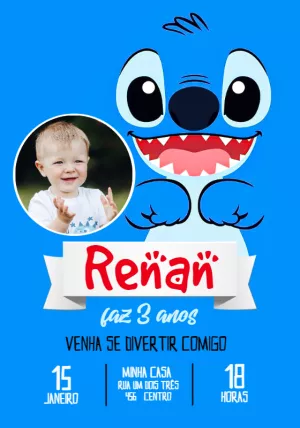 Invitación de cumpleaños Stitch – Estático – Jotta