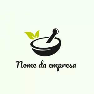 Logo Produtos Naturais com Almofariz para Editar Online