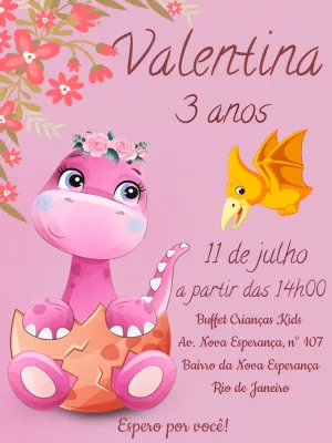 Invitación de cumpleaños Dinosaurio – Estático – Pedro Henrique