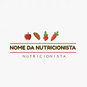 Logo Nutricionista com Ícones de Alimentos para Editar Online